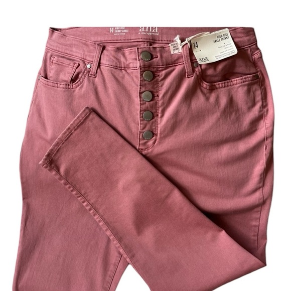a.n.a Denim - A.N.A. Rose Colored High Waist Button Fly Skinny Jeans Valentine’s Galentine’s